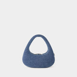 Swipe Baguette Bag - Coperni - Canvas - Washed Blue