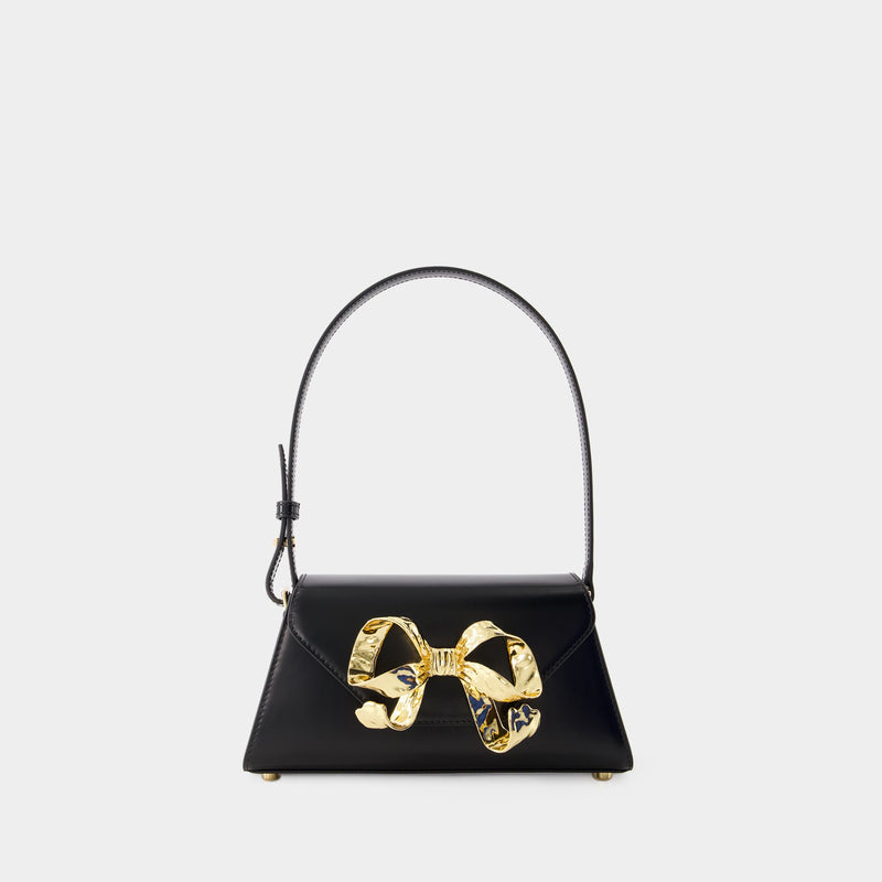 Bow Mini Shoulder Bag - Self Portrait - Leather - Black