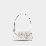 Bow Mini Shoulder Bag - Self Portrait - Leather - White