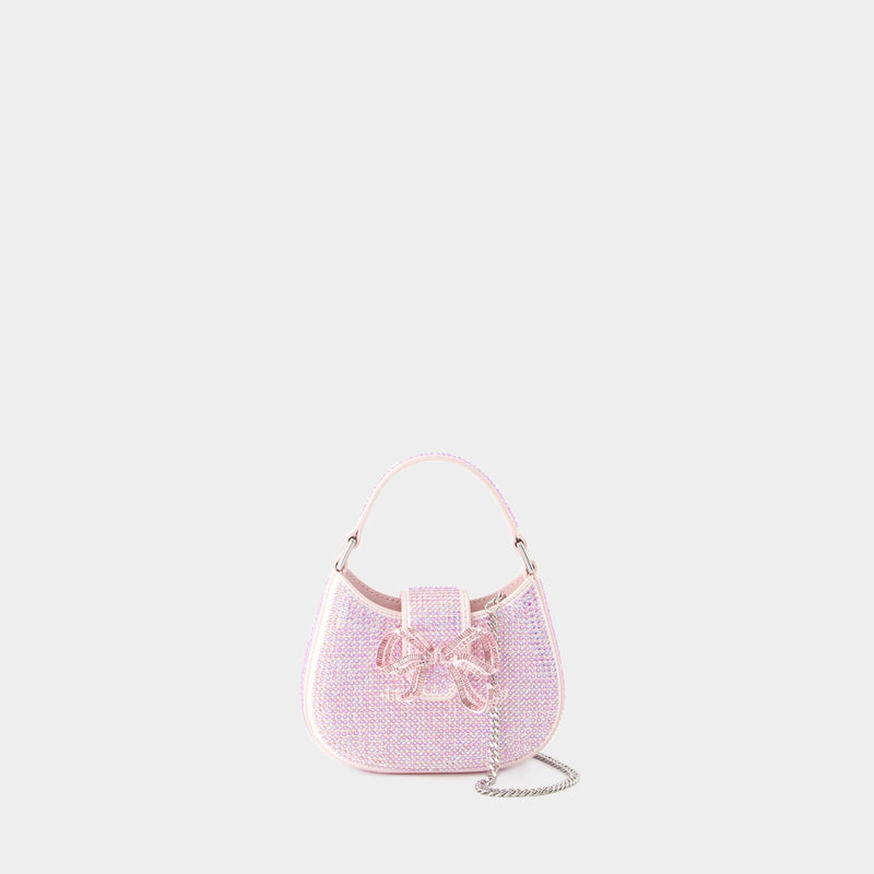 Crescent Bow Micro Bag - Self Portrait - Synthetic Leather - Pink