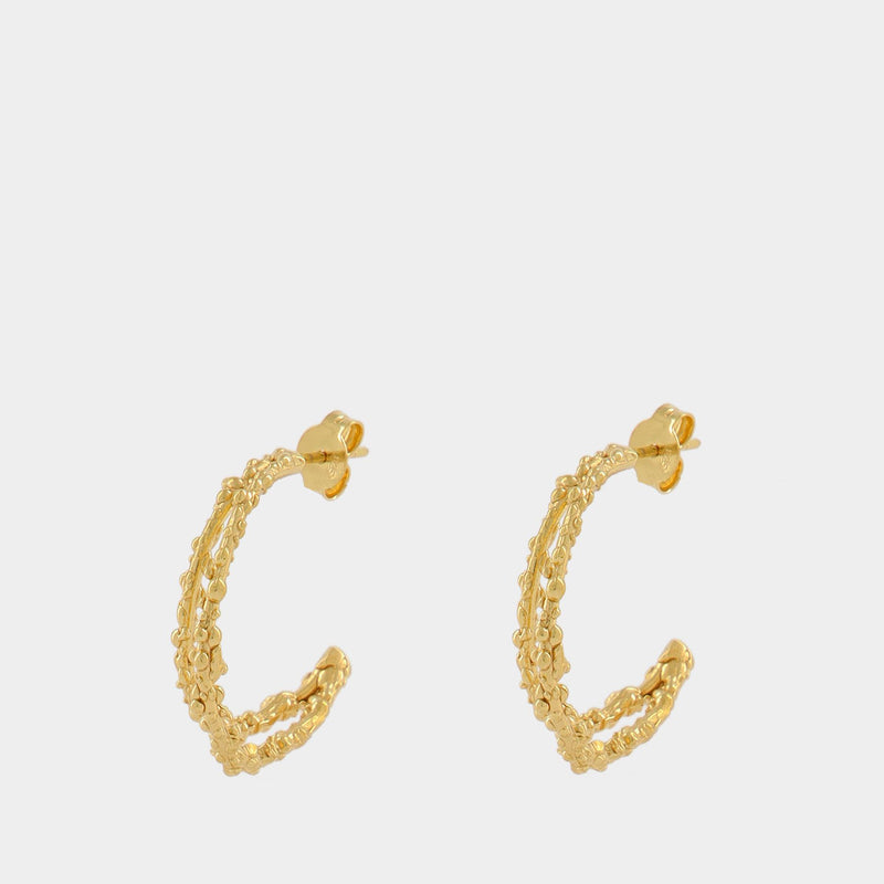 The Crumbling Rock Hoop Earrings in Gold