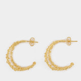 The Crumbling Rock Hoop Earrings in Gold