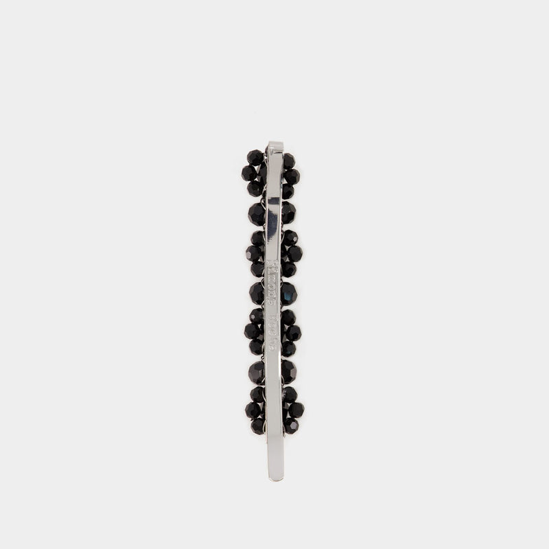 Medium Flower Barrette - Simone Rocha - Cristal - Black