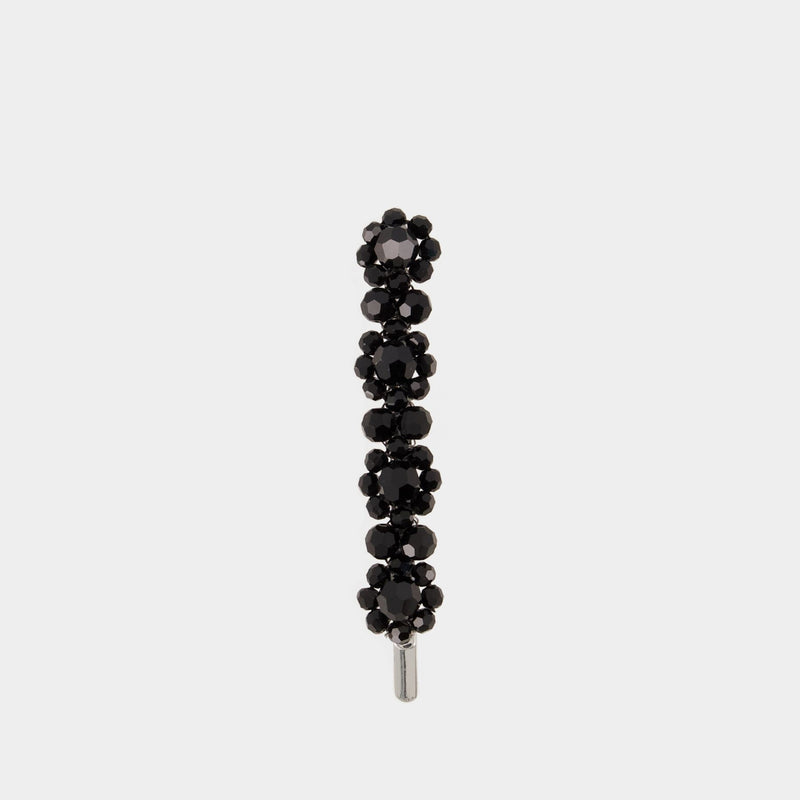 Medium Flower Barrette - Simone Rocha - Cristal - Black