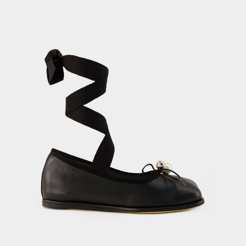 Heart Toe Ballerinas - Simone Rocha - Leather - Black