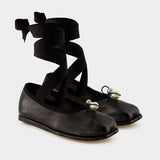 Heart Toe Ballerinas - Simone Rocha - Leather - Black