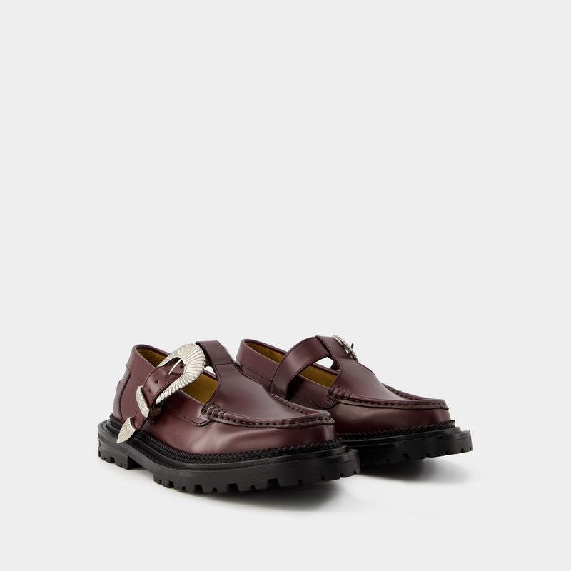 Aj1278 Loafers - Toga Pulla - Leather - Burgundy