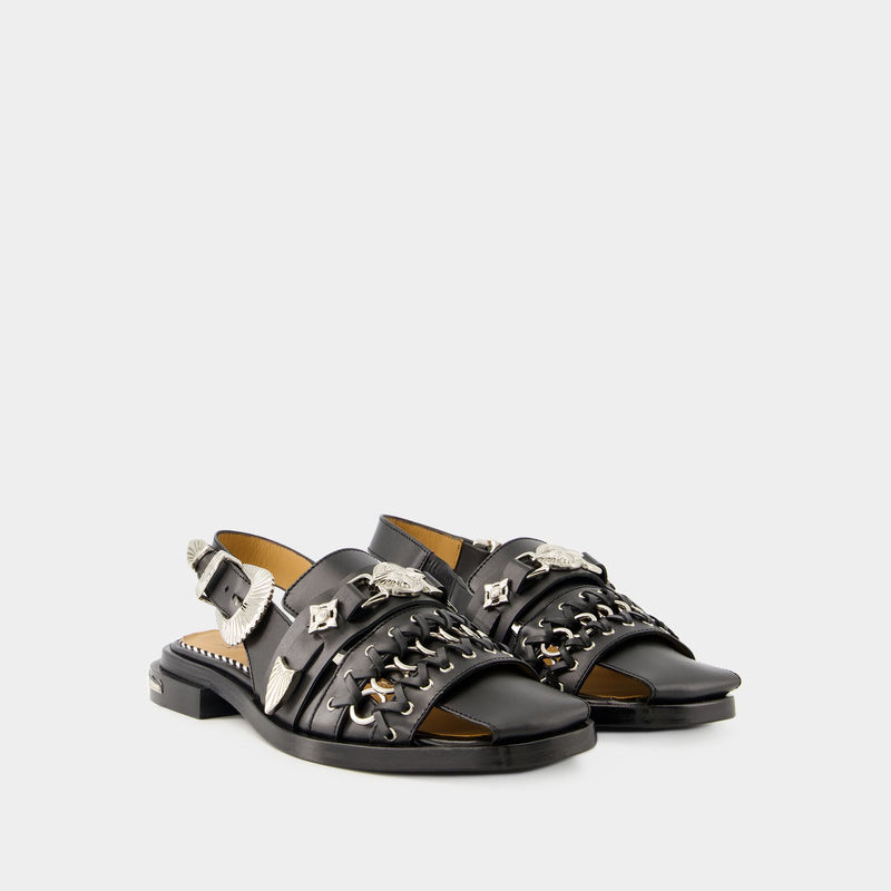 Aj1312 Sandals - Toga Pulla - Leather - Black