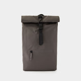 Rolltop Rucksack Backpack - Rains - Synthetic - Grey