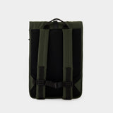 Rolltop Rucksack Backpack - Rains - Synthetic - Green