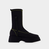 Retro Flatform Ankle Boots - Ganni - Synthetic - Black