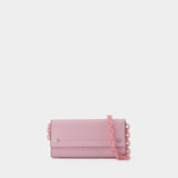 Banner Envelope Wallet on chain - Ganni - Leather - Pink