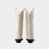 Mid Shaft Boots - Ganni - Leather - Beige