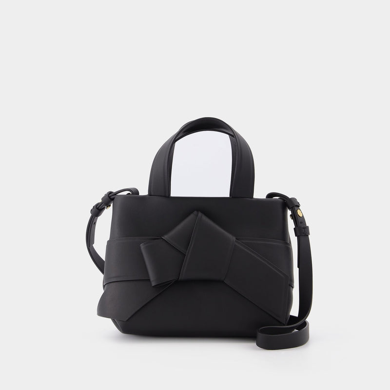 Musubi Micro Leather Tote Bag Black