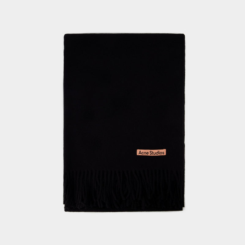 Oversize Fringed Scarf - Acne Studios - Wool - Black