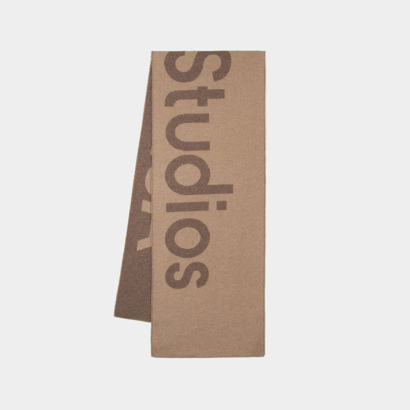 Toronty Logo Scarf - Acne Studios - Wool - Camel