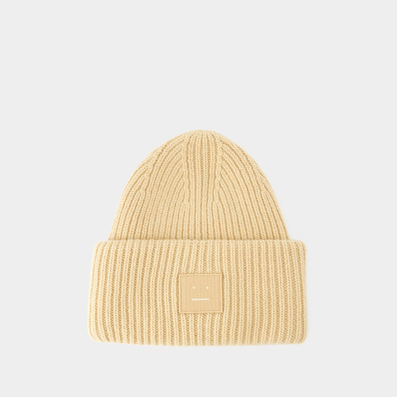 Pansy N Face Beanie - Acne Studios - Wool - Biscuit Beige