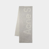 Toronty Logo Contrast R Mini Scarf - Acne Studios - Wool - Grey