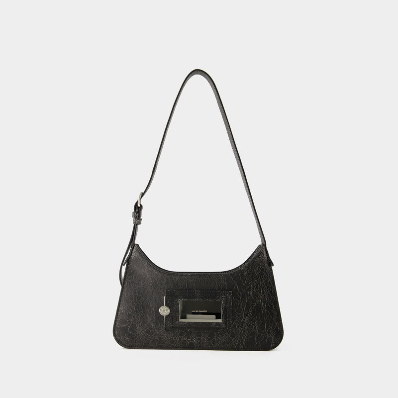 Platt Mini Crackle Hobo Bag - Acne Studios - Leather - Black