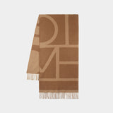 Monogram Jacquard Scarf - Toteme - Wool - Brown