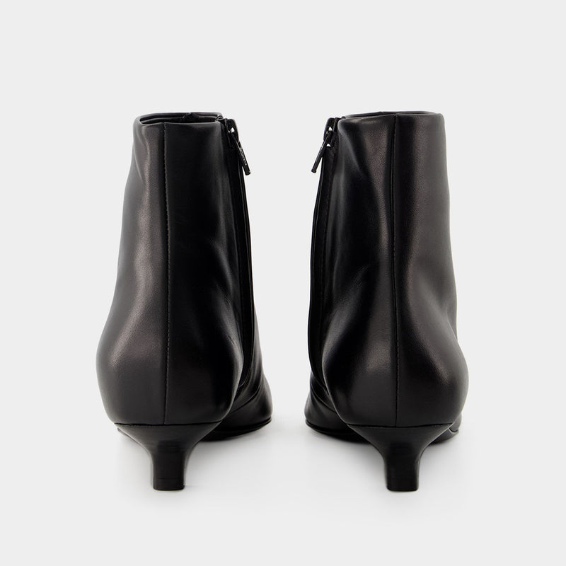 The Slim Ankle Boots - Toteme - Leather - Black