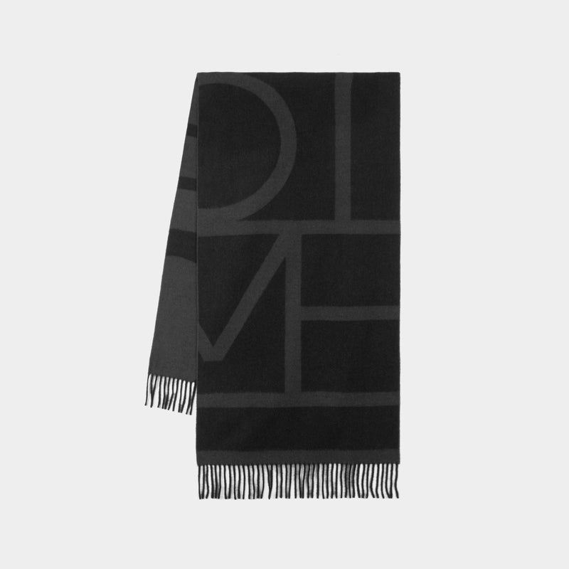 Monogram Jacquard Scarf - Toteme - Wool - Grey