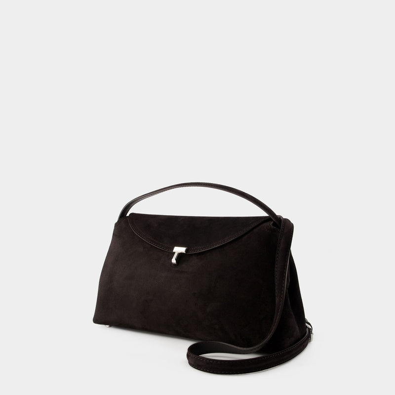 T Lock Top Handle Crossbody - TOTEME - Leather - Espresso