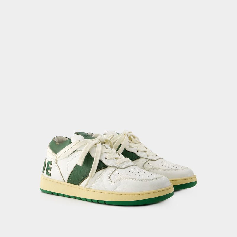 Rhecess Low Sneakers - Rhude - Leather - White/Green