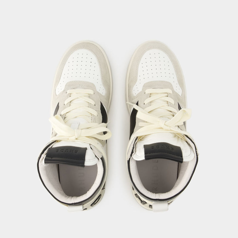 Rhecess Hi Sneakers - Rhude - Leather - White/Black