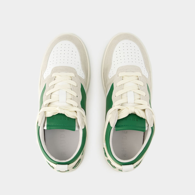 Rhecess Low Sneakers - Rhude - Leather - White/Green