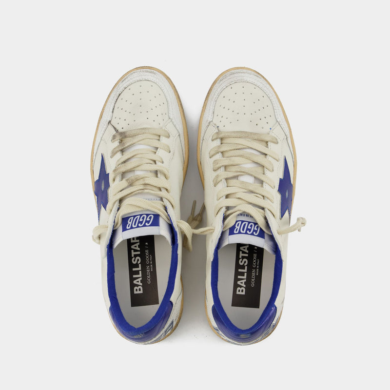 Ball Star Sneakers - Golden Goose -  White/Bluette - Leather