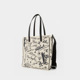 California Tote Bag - Golden Goose - White/Black - Leather