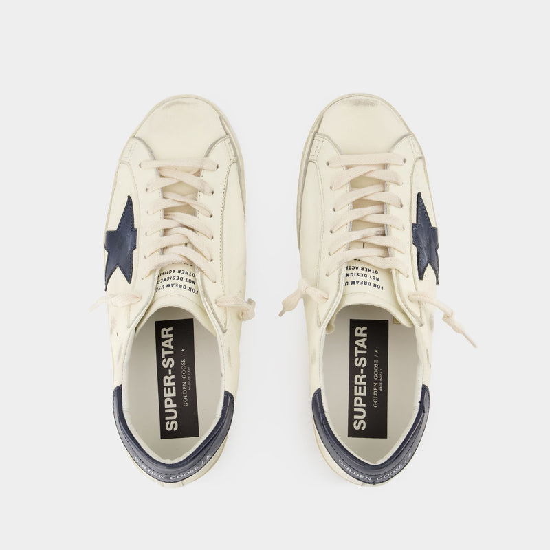 Super-Star Sneakers - Golden Goose - Beige/Blue - Leather