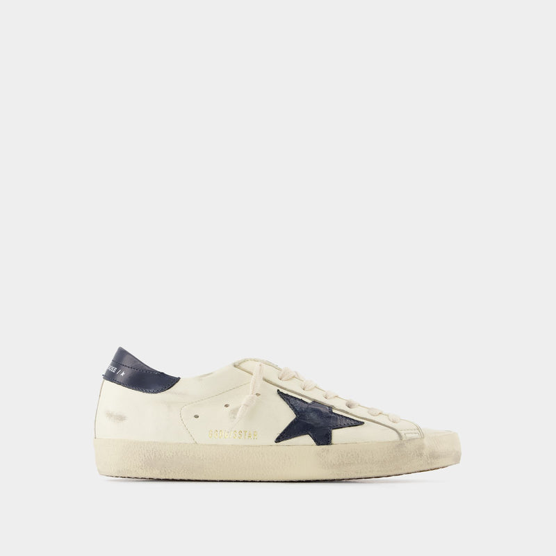 Super-Star Sneakers - Golden Goose - Beige/Blue - Leather