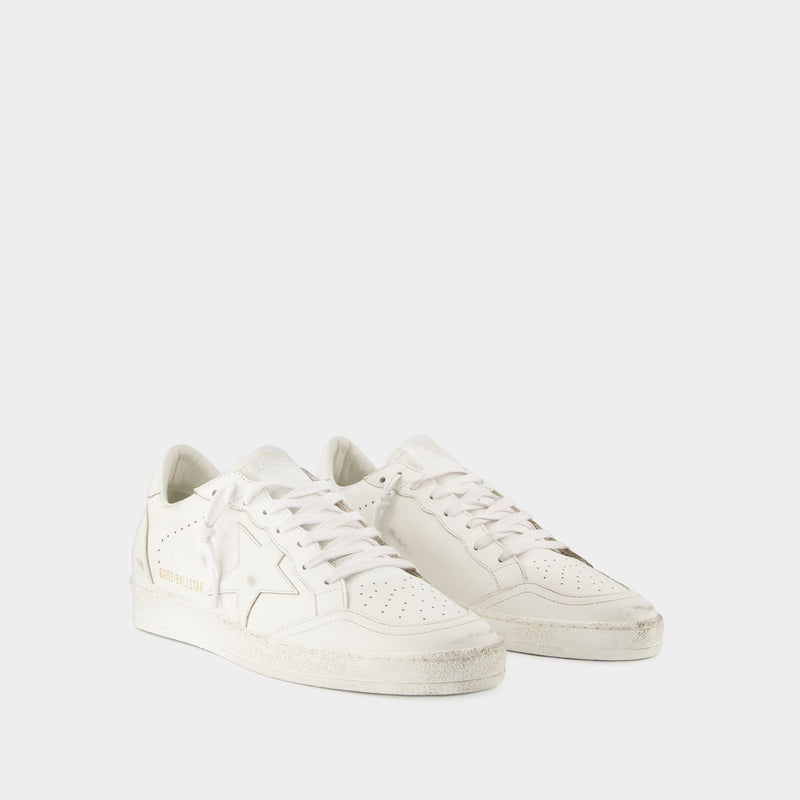 Ball Star Sneakers - Golden Goose - Optic White - Leather