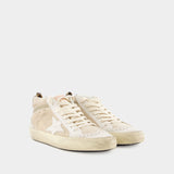 Mid Star Sneakers - Golden Goose Deluxe Brand - Leather - Beige