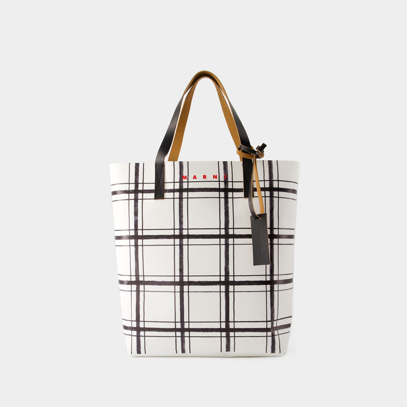 Tribeca Tote Bag - Marni - Leather - White/Black