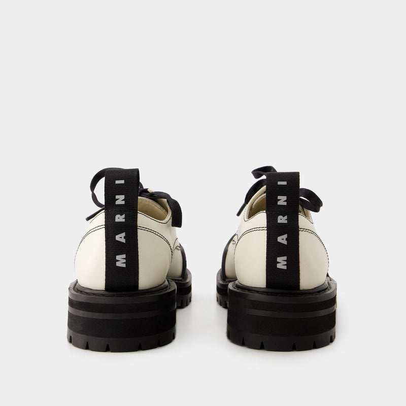 Dada Derbies - Marni - Leather - Stone White