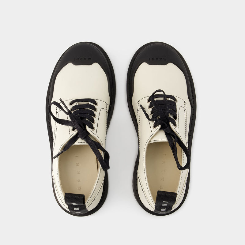 Dada Derbies - Marni - Leather - Stone White