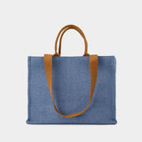 Large Basket Shopper Bag - Marni - Cotton - Blue