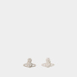 Grace Bas Relief Earrings - Vivienne Westwood - Brass - Silver