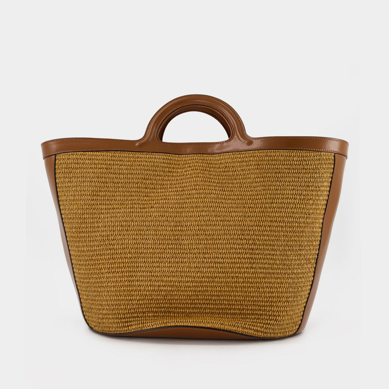 Tropicalia Large Shopper Bag - Marni - Raw Sienna - Leather