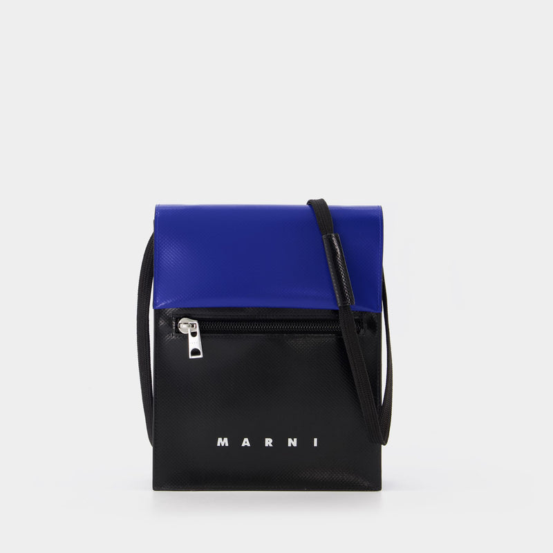 Pouch On Strap Crossbody - Marni - Black/Royal - Synthetic