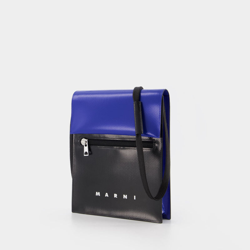 Pouch On Strap Crossbody - Marni - Black/Royal - Synthetic