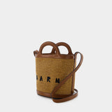 Mini Bucket Handbag - Marni - Raw Sienna - Leather