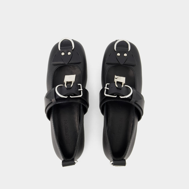 Punk Ballet Flats - J.W. Anderson - Leather - Black