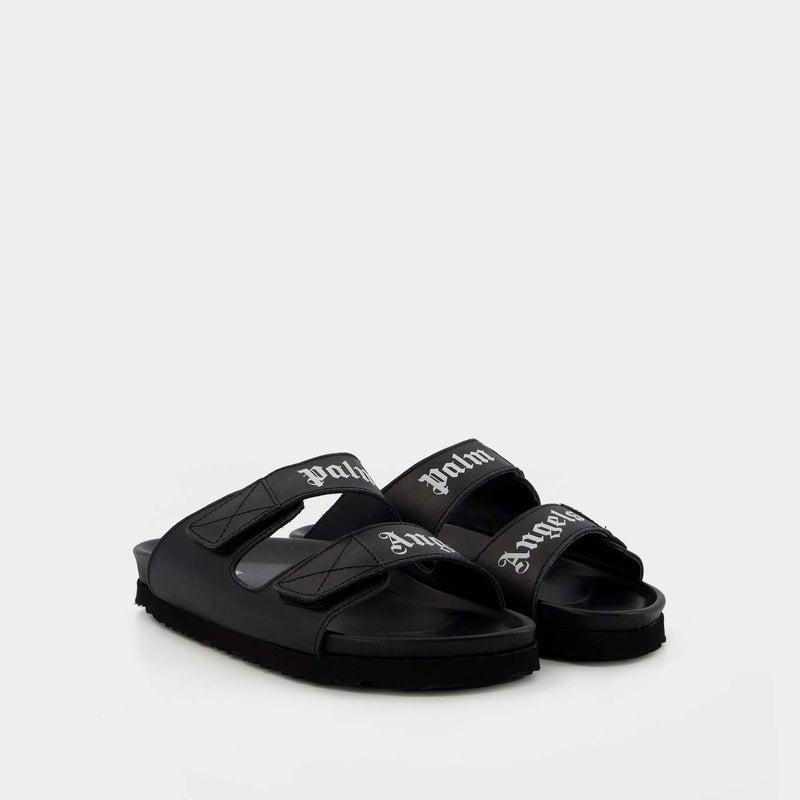 Sandals - Palm Angels - Black/White - Leather