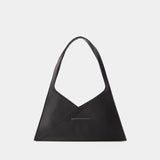 Accordion Baguette Hobo Bag - MM6 Maison Margiela - Leather - Black