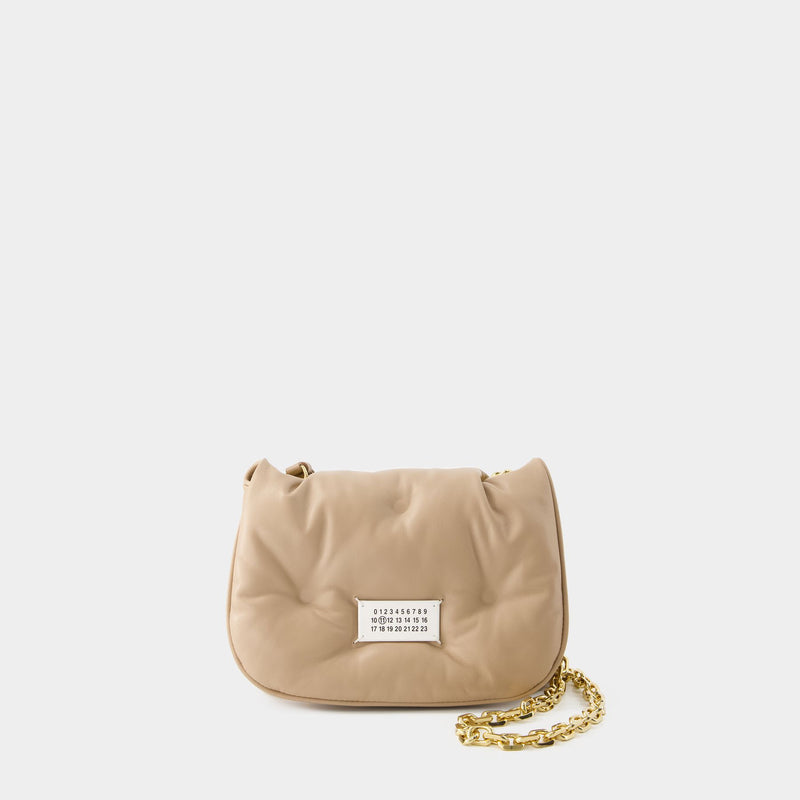 Glam Slam Flap Small Crossbody - Maison Margiela - Leather - Beige