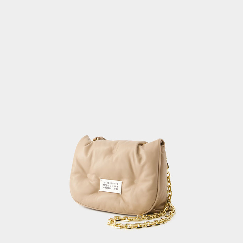 Glam Slam Flap Small Crossbody - Maison Margiela - Leather - Beige